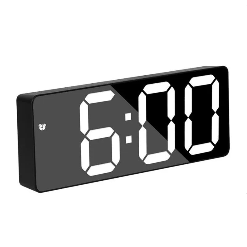 Reloj despertador Digital acrílico/espejo, Control por voz, repetición, modo nocturno, reloj de mesa, función antidisturbios de 12/24H, reloj electrónico LED