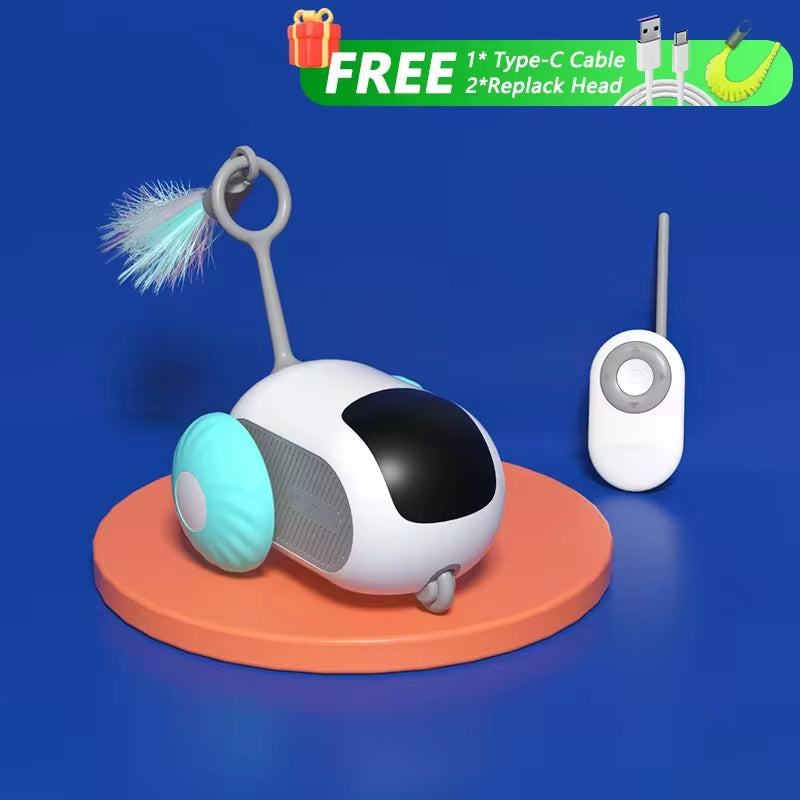 Pelota interactiva automática para gatos, coche de juguete inteligente Nexorretail, con diseño colorido y en movimiento en la imagen