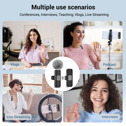 Micrófono Lavalier inalámbrico Nexorretail tipo C, micro de solapa con conexión plug and play para grabación y videoconferencias.