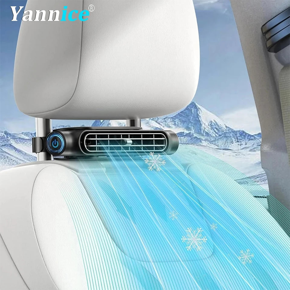 Ventilador de Refrigeración para Asiento de Coche, 3 Velocidades Ajustables, USB 5V, Ventilador de Aire para Reposacabezas de Coche, Ventilador para Asiento Delantero y Trasero, Accesorios para el Interior del Coche