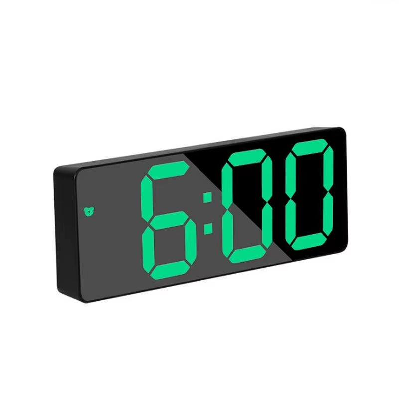 Reloj despertador Digital acrílico/espejo, Control por voz, repetición, modo nocturno, reloj de mesa, función antidisturbios de 12/24H, reloj electrónico LED