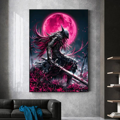 Pósteres de guerrero samurái japonés, lienzo impreso, pintura artística abstracta samurái japonés, imágenes artísticas de pared para decoración del hogar y la sala de estar
