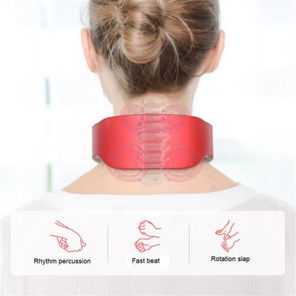 Masajeador eléctrico de pulso para cuello y hombros, 6 modos, 9 niveles, vértebra Cervical ajustable, relajación, alivio del dolor, amasadora