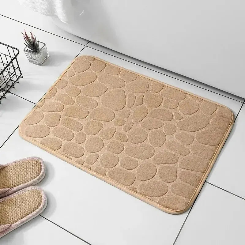 Alfombra de fibra en relieve, alfombra antideslizante para baño y sala de estar, alfombra de suelo de guijarro, artículos para el hogar, 1 ud.