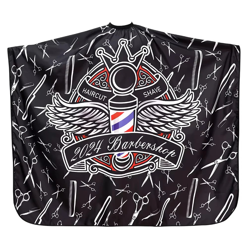 Peluquería negro corte de pelo de tela delantal de peluquería capa de corte de pelo vestido de peluquería abrigo accesorio de salón de barbería