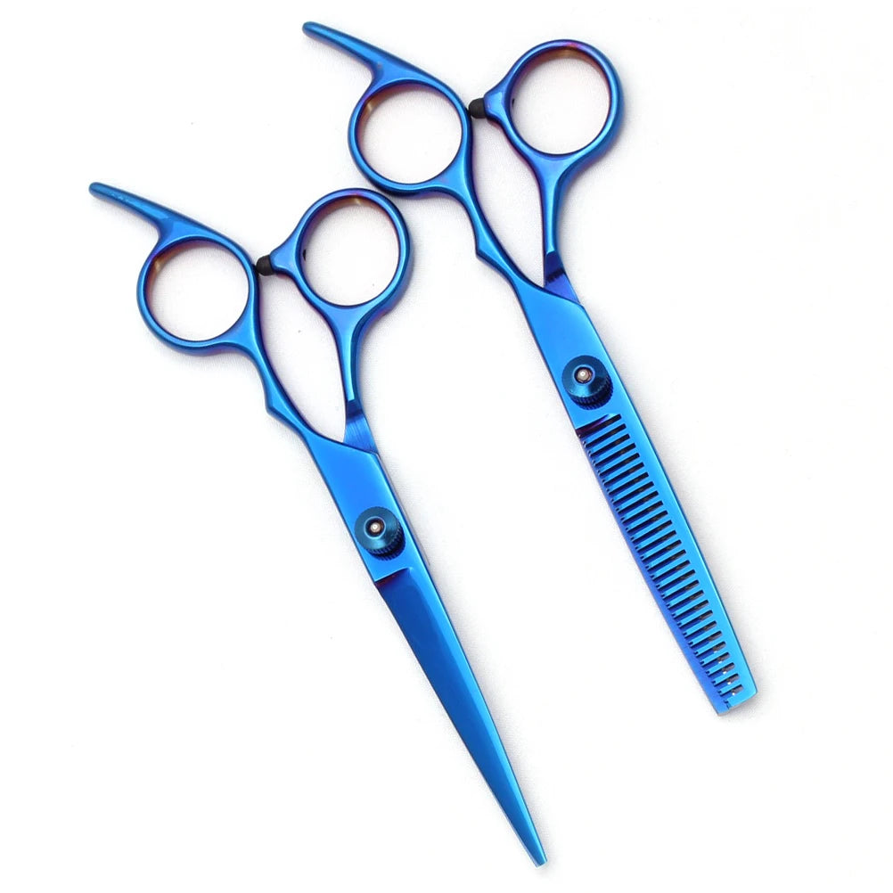 Tijeras de Peluquería Japonesas de Acero Inoxidable, Tijeras de Corte de Pelo Moradas, Set de Tijeras de Entresacar para Barbería con Peine C1001