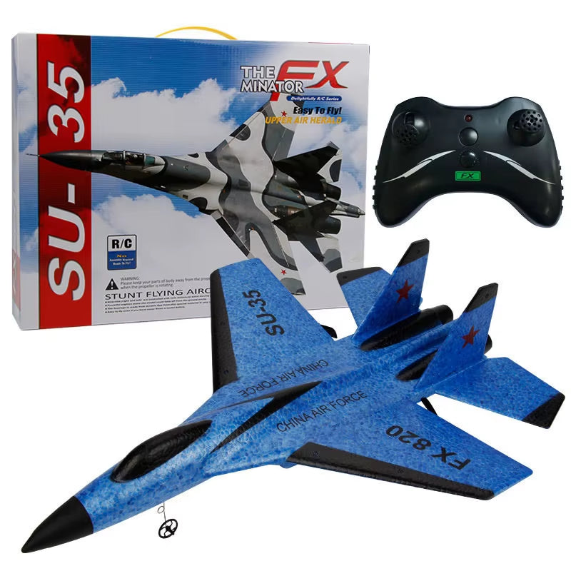 Dron de ala fija SU35 para niños, planeador de 2,4G, Avión de espuma para lanzar a mano, Control remoto eléctrico, Avión RC al aire libre, juguetes para niños F22