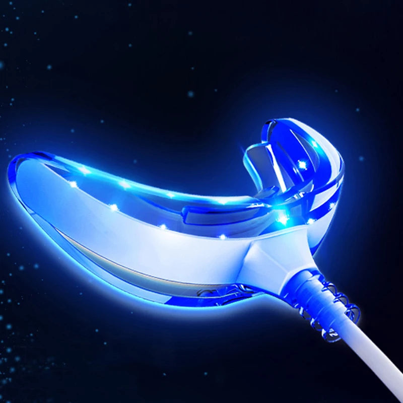 Lámpara blanqueadora de dientes Nexorretail con 16 LED y férula dental portátil conectada por USB.