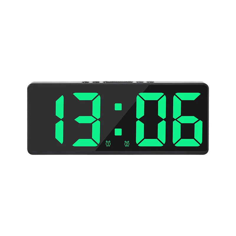 Reloj despertador Digital acrílico/espejo, Control por voz, repetición, modo nocturno, reloj de mesa, función antidisturbios de 12/24H, reloj electrónico LED