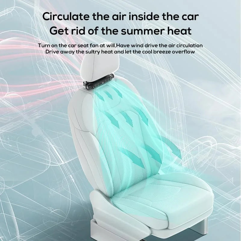 Ventilador de Refrigeración para Asiento de Coche, 3 Velocidades Ajustables, USB 5V, Ventilador de Aire para Reposacabezas de Coche, Ventilador para Asiento Delantero y Trasero, Accesorios para el Interior del Coche