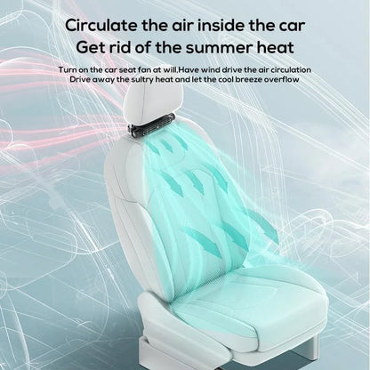Ventilador de Refrigeración para Asiento de Coche, 3 Velocidades Ajustables, USB 5V, Ventilador de Aire para Reposacabezas de Coche, Ventilador para Asiento Delantero y Trasero, Accesorios para el Interior del Coche