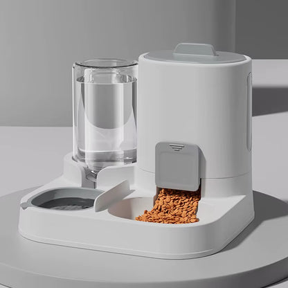 Dispensador y comedero automático de agua para gatos con relleno por gravedad, diseño de una sola pieza de gran capacidad a prueba de derrames, 1 paquete