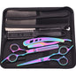 Tijeras de Peluquería Japonesas de Acero Inoxidable, Tijeras de Corte de Pelo Moradas, Set de Tijeras de Entresacar para Barbería con Peine C1001