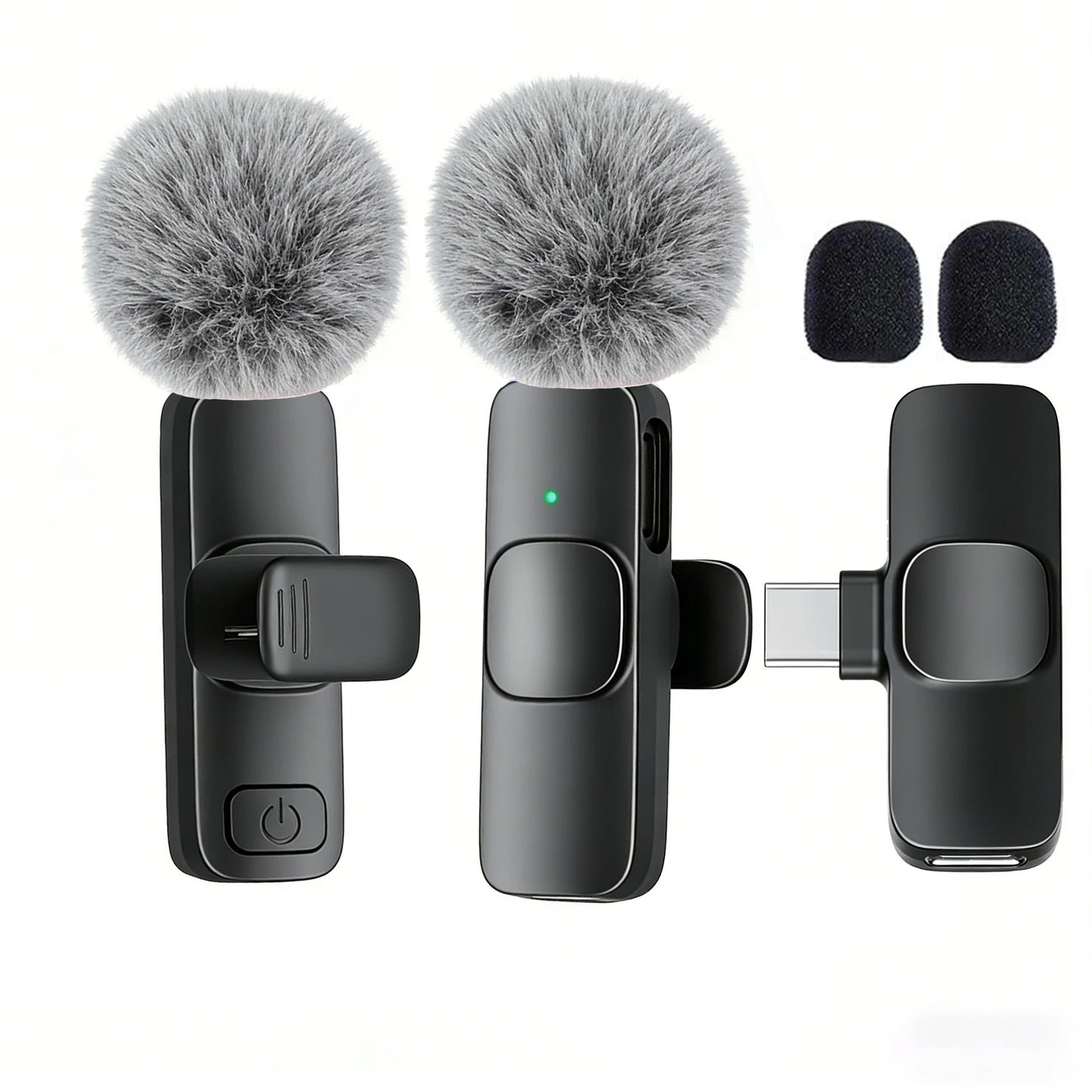 Micrófono Lavalier inalámbrico Nexorretail tipo C, micro de solapa con diseño compacto y plug and play para grabaciones.
