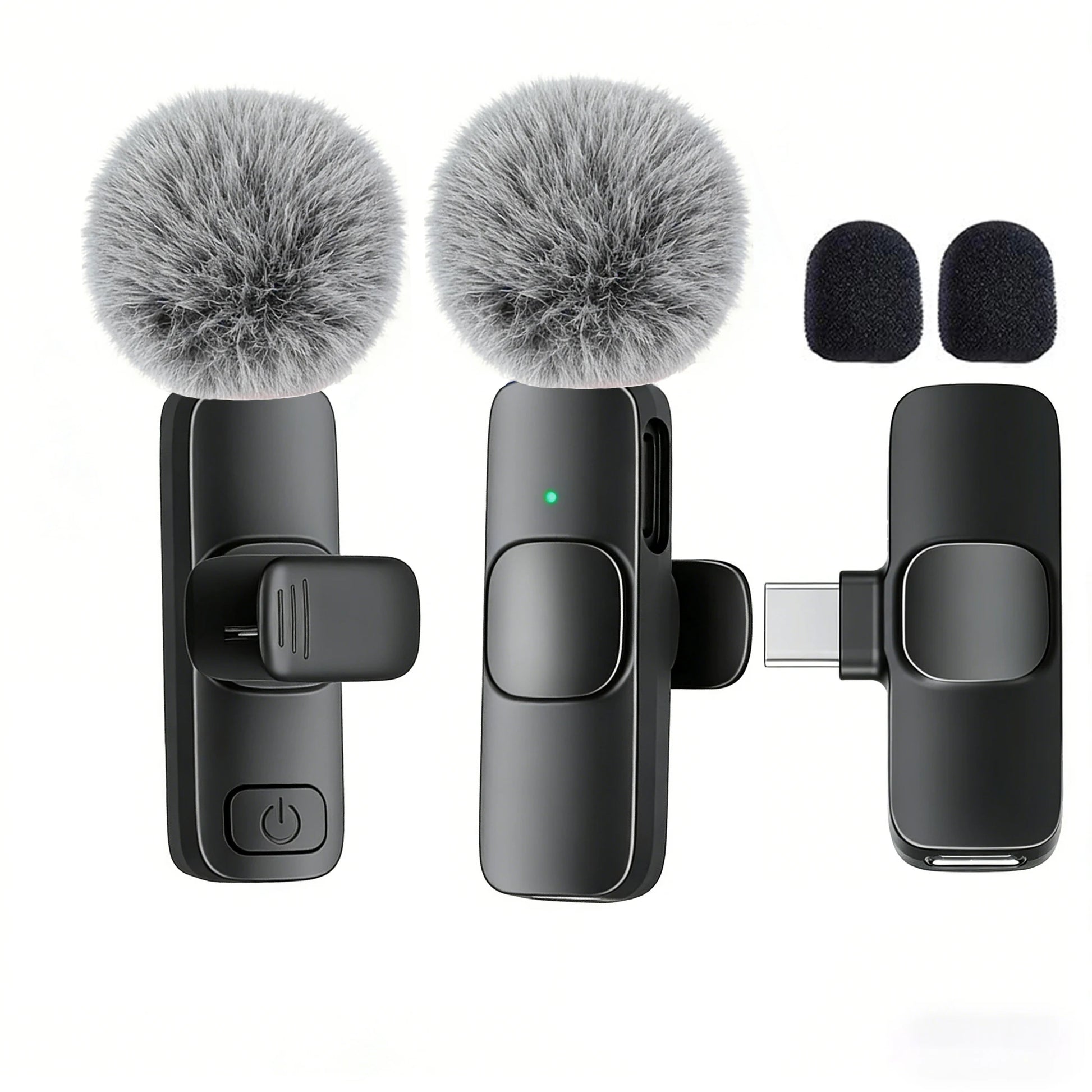 Micrófono Lavalier inalámbrico Nexorretail tipo C, micro de solapa con diseño compacto y plug and play para grabaciones.