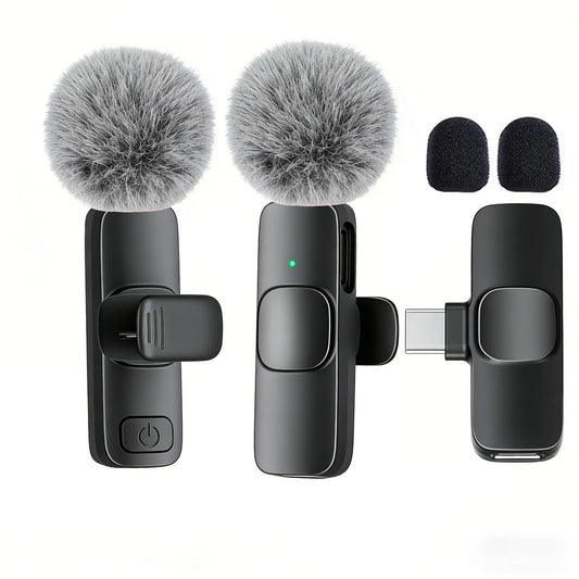Micrófono Lavalier inalámbrico Nexorretail tipo C, micro de solapa con diseño compacto y plug and play para grabaciones.