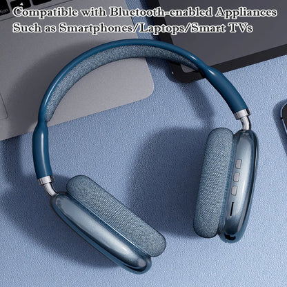 Auriculares inalámbricos Bluetooth P9 Nexorretail con micrófono, cancelación de ruido y sonido estéreo para deportes y juegos.