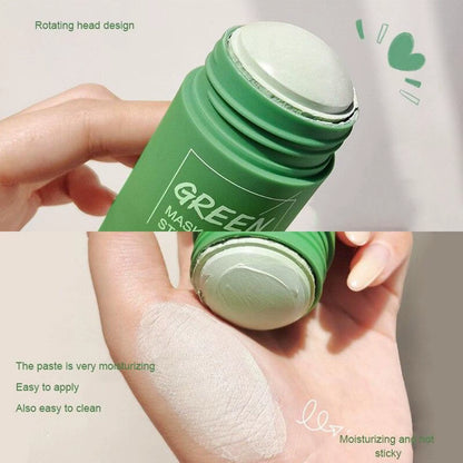 Mascarilla limpiadora sólida de té verde, crema para el tratamiento de imperfecciones de acné, eliminación de espinillas, fórmula vegetal Natural, solución suave para el cuidado de la piel