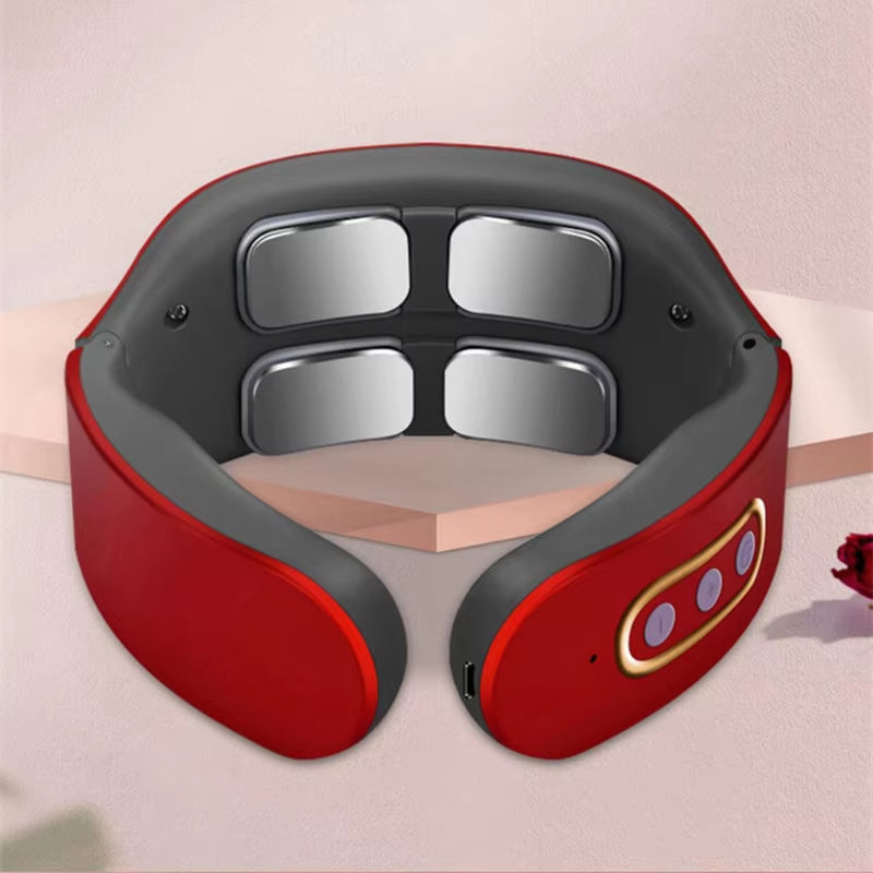 Masajeador eléctrico de pulso para cuello y hombros, 6 modos, 9 niveles, vértebra Cervical ajustable, relajación, alivio del dolor, amasadora