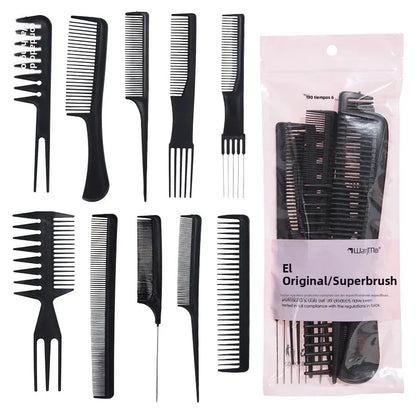 Set de barbería profesional Nexorretail con capa ajustable, peines y tijeras para corte de cabello y peinado.