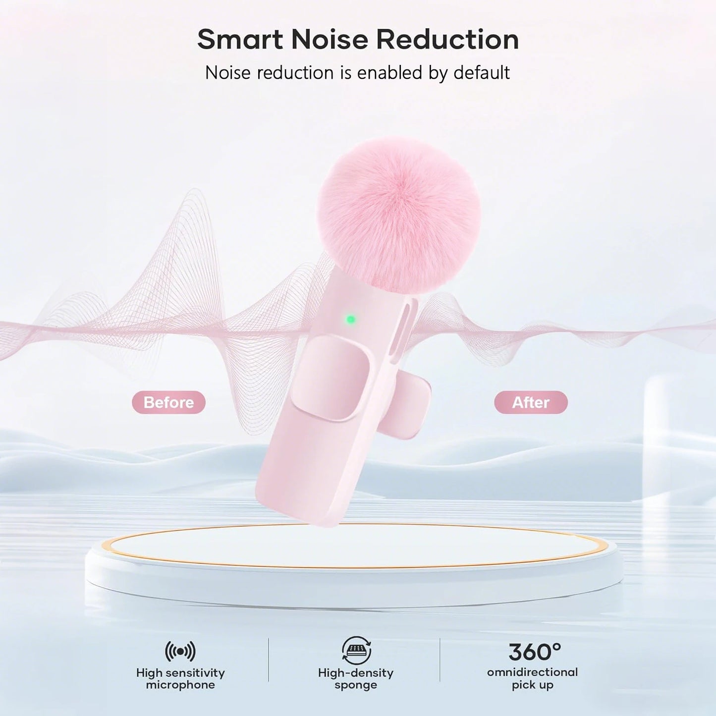 Micrófono lavalier inalámbrico Nexorretail tipo C con micro de solapa, plug and play, para grabación y transmisión de audio.