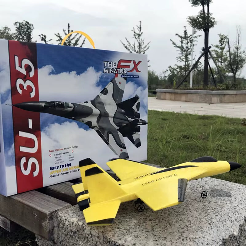 Dron de ala fija SU35 para niños, planeador de 2,4G, Avión de espuma para lanzar a mano, Control remoto eléctrico, Avión RC al aire libre, juguetes para niños F22