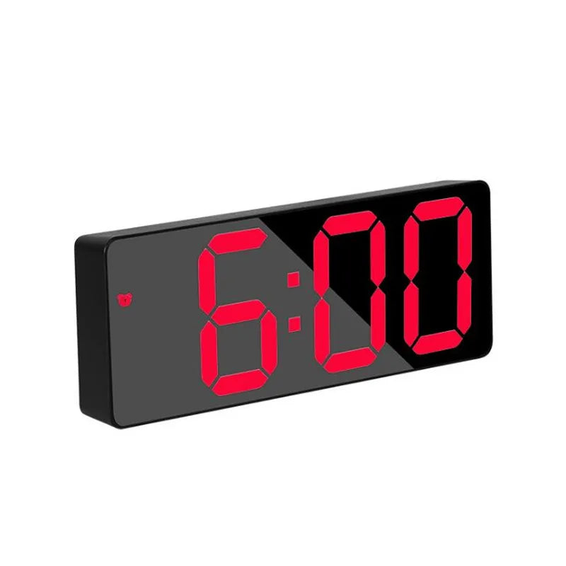 Reloj despertador Digital acrílico/espejo, Control por voz, repetición, modo nocturno, reloj de mesa, función antidisturbios de 12/24H, reloj electrónico LED