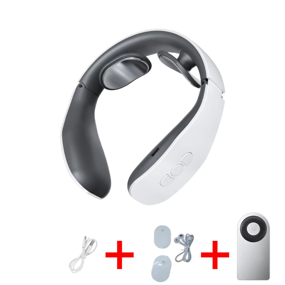 Masajeador eléctrico de pulso para cuello y hombros, 6 modos, 9 niveles, vértebra Cervical ajustable, relajación, alivio del dolor, amasadora
