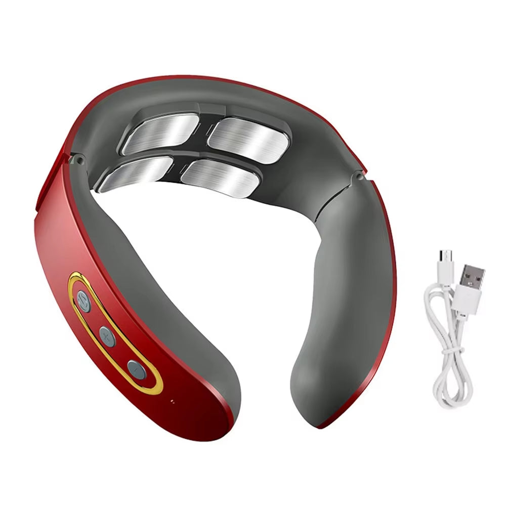 Masajeador eléctrico de pulso para cuello y hombros, 6 modos, 9 niveles, vértebra Cervical ajustable, relajación, alivio del dolor, amasadora