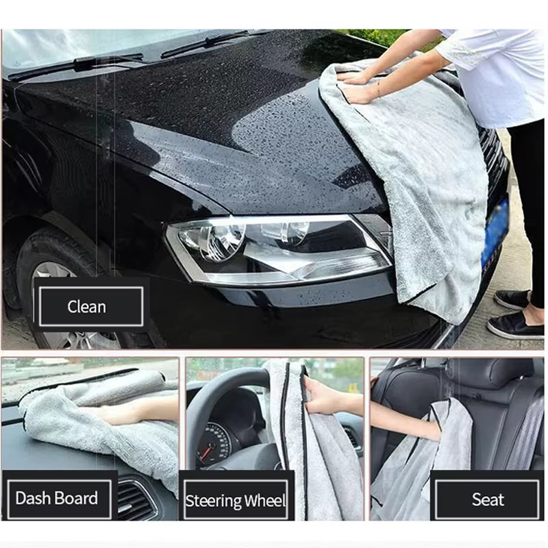 Toalla de microfibra para lavado de coches, paño de limpieza de microfibra de primera calidad, superabsorbente, accesorios de secado de una sola vez, 100x40cm