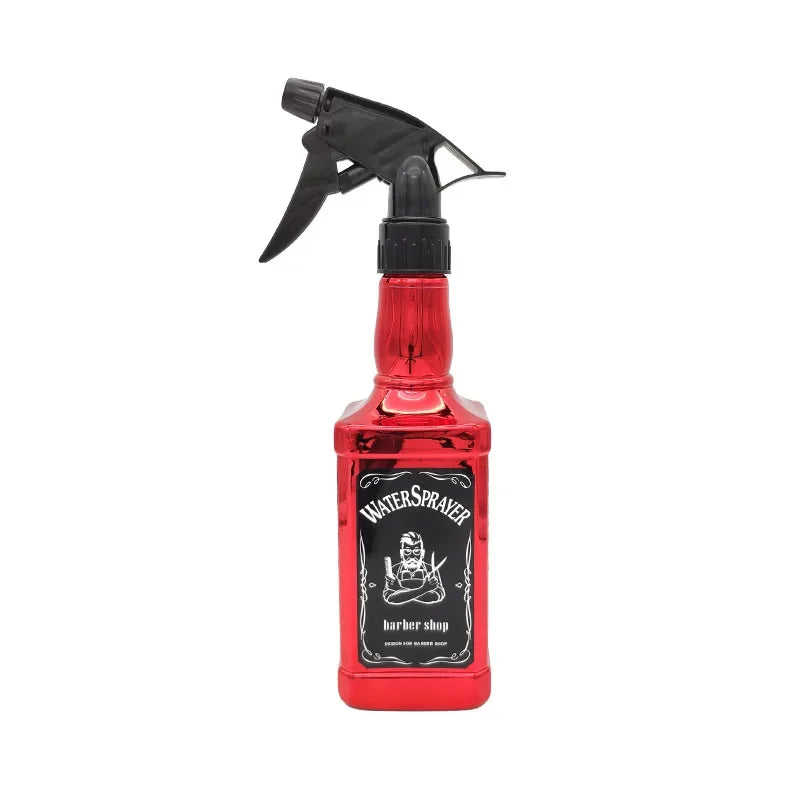 Botella pulverizadora de peluquería de 500ML/650ML, herramientas para el cabello de peluquero, rociador de agua, regadera con cabezal de aceite de whisky Retro