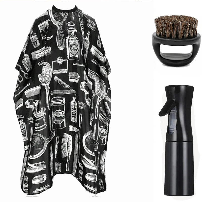 Set de barbería profesional WANMEI de Nexorretail con capa ajustable, peines y tijeras para cortes de cabello.