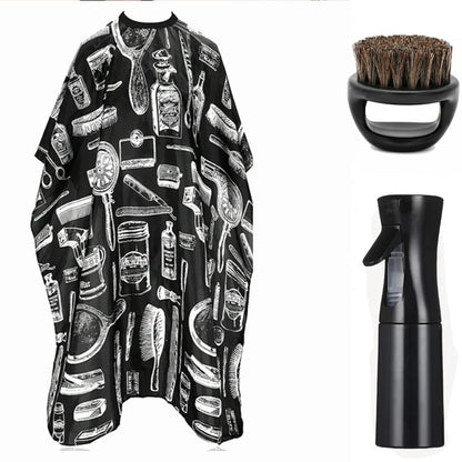 Set de barbería profesional WANMEI de Nexorretail con capa ajustable, peines y tijeras para cortes de cabello.