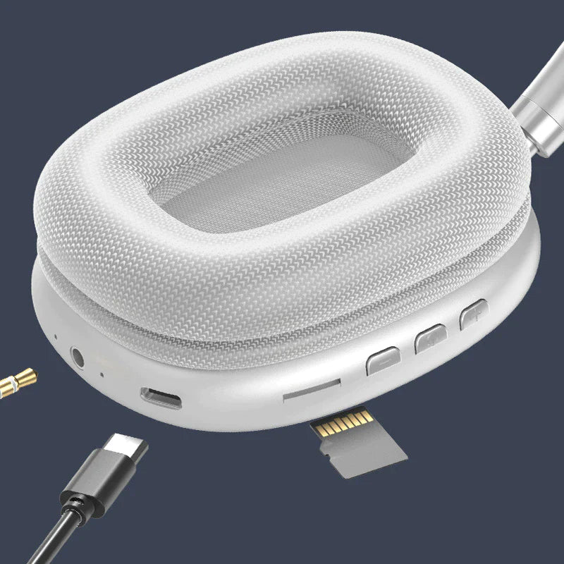 Auriculares inalámbricos Bluetooth P9 de Nexorretail con micrófono, cancelación de ruido, sonido estéreo y soporte TF para deportes y juegos.