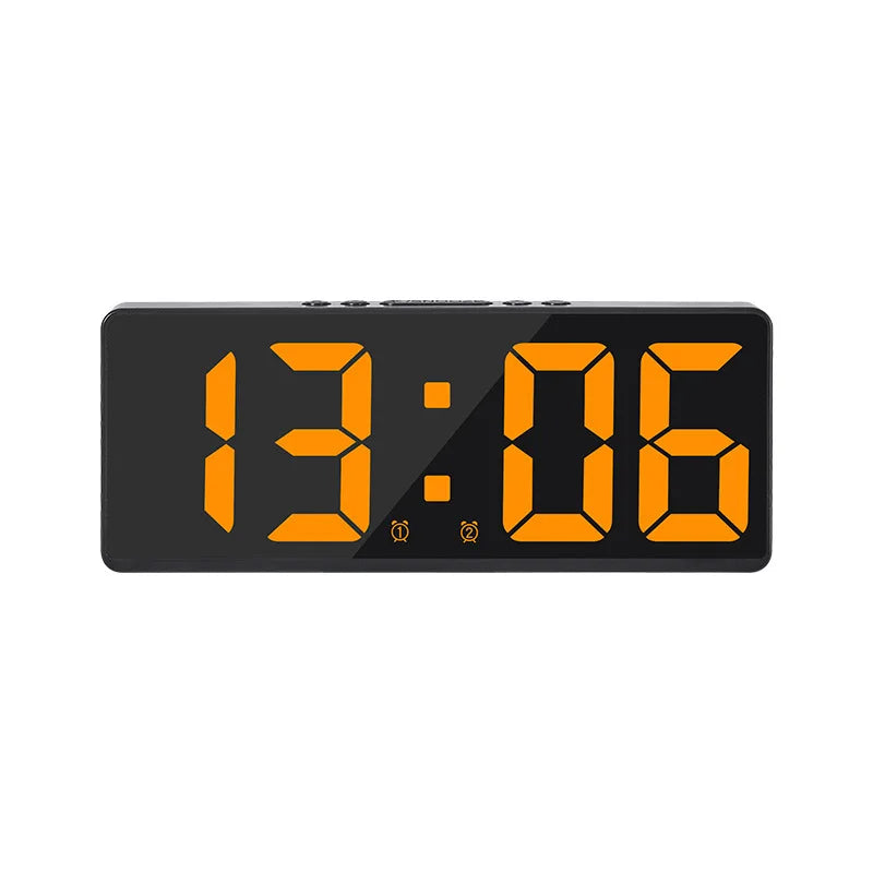 Reloj despertador Digital acrílico/espejo, Control por voz, repetición, modo nocturno, reloj de mesa, función antidisturbios de 12/24H, reloj electrónico LED