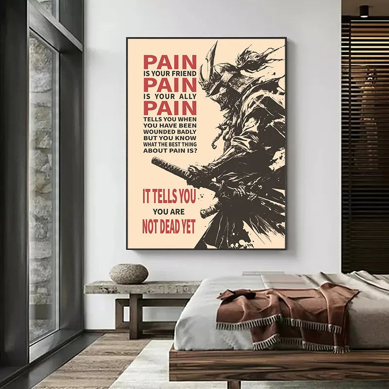 Pósteres de guerrero samurái japonés, lienzo impreso, pintura artística abstracta samurái japonés, imágenes artísticas de pared para decoración del hogar y la sala de estar