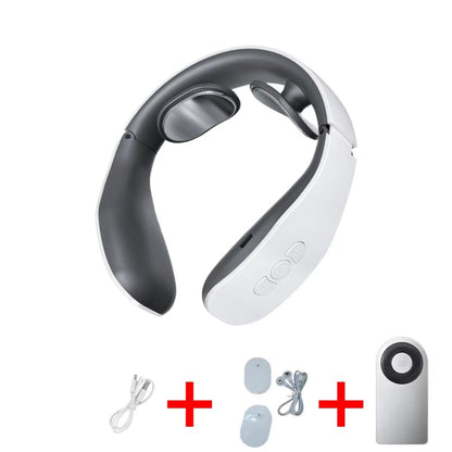 Masajeador eléctrico de cuello Nexora con calor, 6 modos, 9 niveles y diseño ajustable para aliviar tensiones y dolor en cervicales.
