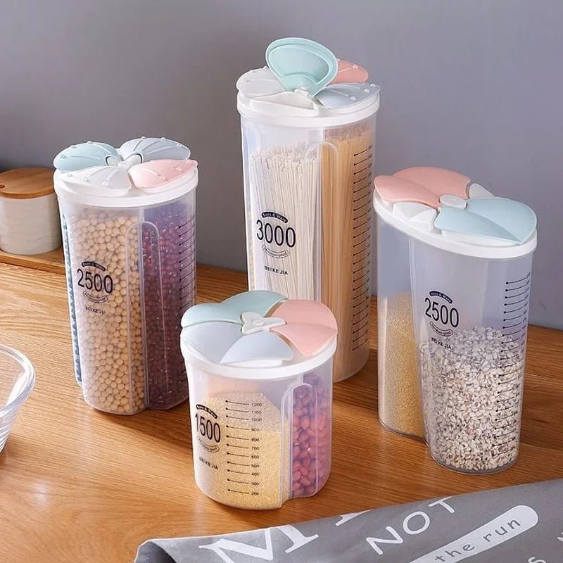 Bote organizador de cocina Nexorretail, con divisiones herméticas para alimentos, grano y almacenamiento de cocina, resistente y sellado