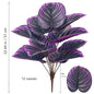 Planta artificial Monstera exótica con hojas violetas y negras, decorativa, de 57 cm de altura, para interior y jardín.