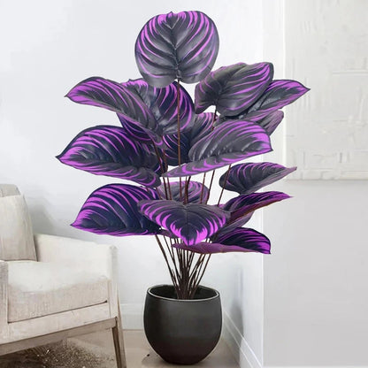 Planta artificial de Monstera exótica con hojas violetas y negras, decorativa, de 57 cm de Nexorretail, para hogar y jardín.