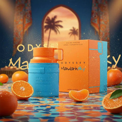 Perfume Armaf Odyssey de 100ml, fragancia árabe con notas cítricas y especiadas, para hombre y mujer, en frasco de lujo.