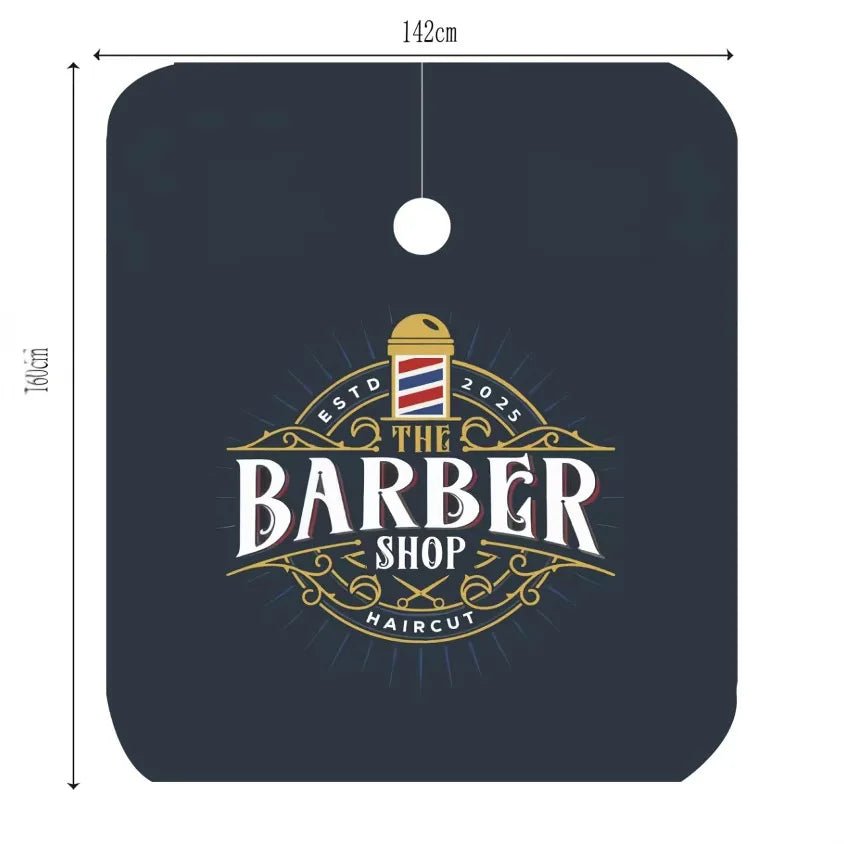 Capa de peluquería y barbería profesional Nexorretail en color negro, tela resistente, estilo vintage para cortes de pelo y peinados.