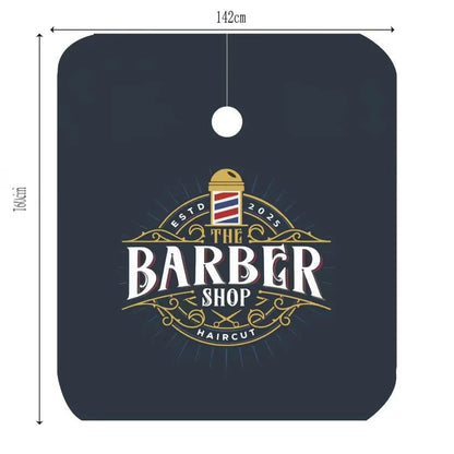 Capa de peluquería y barbería profesional Nexorretail en color negro, tela resistente, estilo vintage para cortes de pelo y peinados.