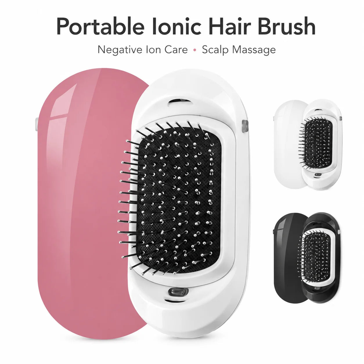 Cepillo iónico eléctrico portátil Nexorretail con masajeador de vibración para cabello suave, brillante y cuero cabelludo saludable.