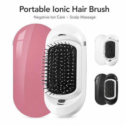 Cepillo iónico eléctrico portátil Nexorretail con masajeador de vibración para cabello suave, brillante y cuero cabelludo saludable.