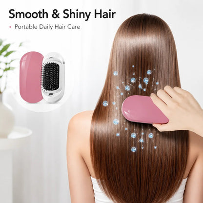 Cepillo iónico eléctrico portátil Nexorretail con masajeador de vibración para cabello suave, brillante y cuero cabelludo relajado.