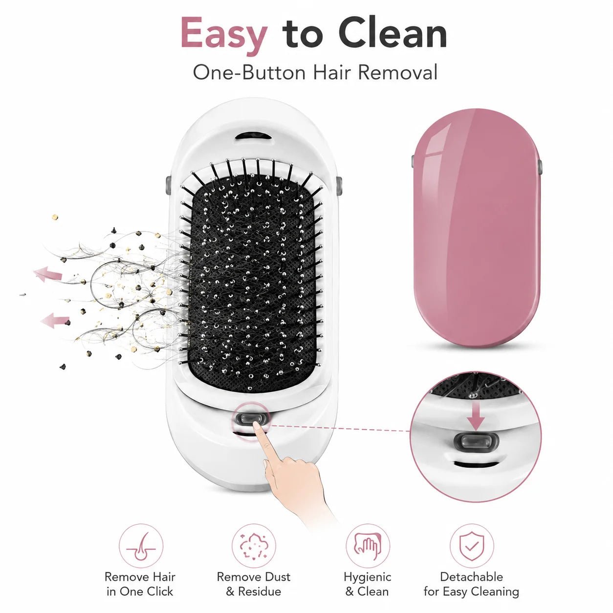 Cepillo iónico eléctrico portátil Nexorretail para cabello, con masajeador de vibración y iones negativos, para cabello suave y brillante.
