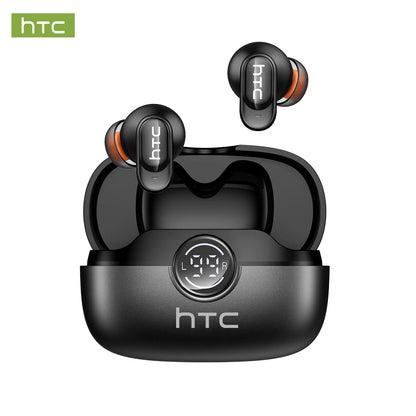 Auriculares Bluetooth HTC NE79 TWS con traductor IA, sonido HiFi, microfono y diseño intrauditivo para deportes.