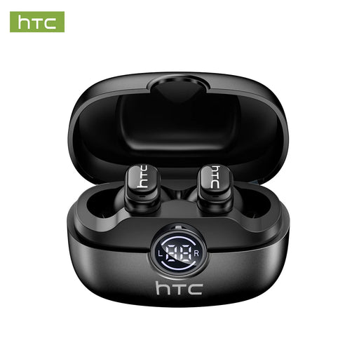 Auriculares Bluetooth HTC NE79 TWS Nexorretail con traductor IA, sonido HiFi, micrófono y diseño intrauditivo para deportes.