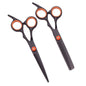 Set de tijeras de peluquería profesionales Nexorretail de acero inoxidable, tijeras de corte y entresacar con peine, color morado.